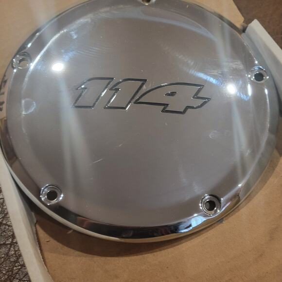 New Harley Davidson Chrome 114 Derby Cover part #25700389 - Picture 6 of 10